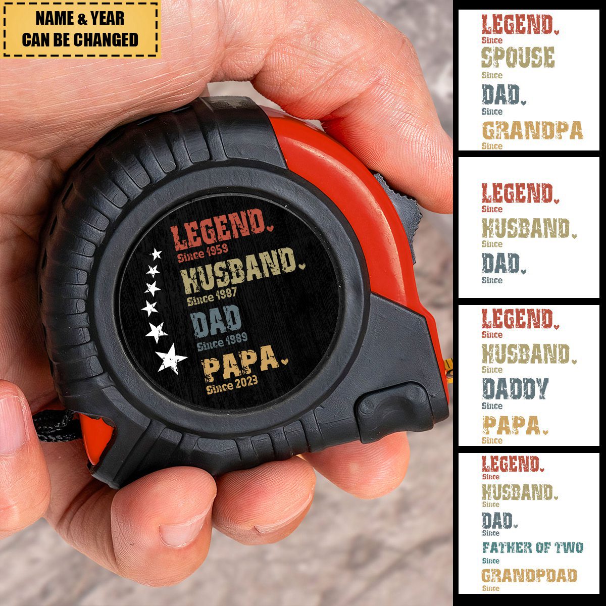 Legend Husband Daddy Grandpa - Birthday, Loving Gift For Dad, Father, Grandfather - Personalized Tape Measure