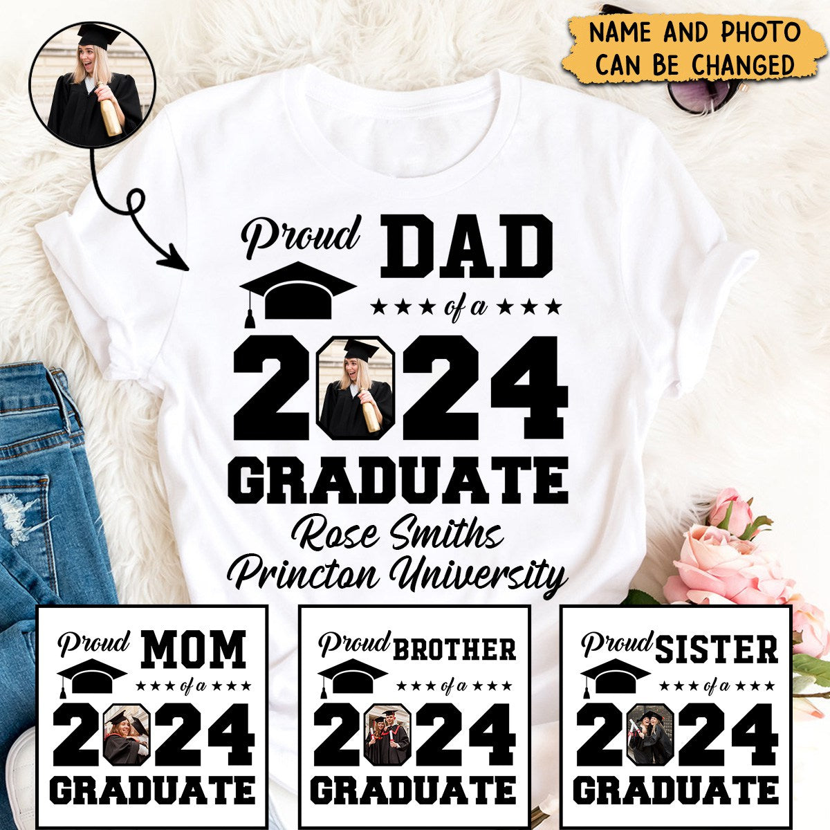 Proud Mom Of A Graduate - Personalized Photo T-Shirt