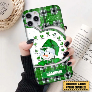 Colorful Christmas Snowman Grandma Mom Little Heart Kids Personalized Phone Case