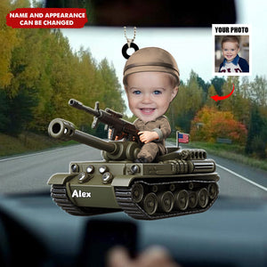 Custom Photo Gifts For Military Kid Car Ornament
