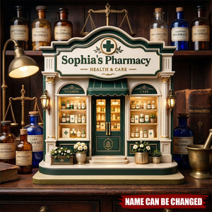 Personalized Pharmacy Wooden Plaque, Custom Name Apothecary Decor, Pharmacist Gift