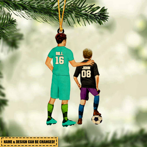 Personalized Soccer Ornament, Soccer Gift, Gifts For Soccer Players, Sport Gifts For Son, Soccer Lover Gifts With Custom Name, Number, Appearance & Landscape