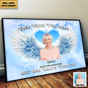 Memorial Canvas - Personalized Canvas Prints - Your Wings Were Ready But Our Hearts Were Not