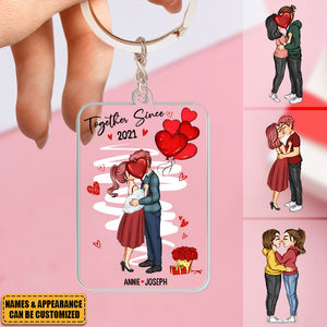 We've Been Together Since - Personalized Acrylic Keychain, Valentine's Day Gift For Couple