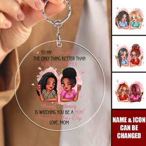 Happy Mother's Day Acrylic Keychain - Personalized Mother's Day Gift From Daughter To Mom