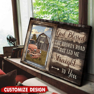 God Bless The Broken Road That Led Me Straight To You - Personalized Poster - Gift For Couples on Anniversary, Valentine's Day