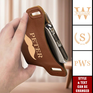 Personalized Men Leather Cell Phone Belt Pack Bags Loop Waist Bag