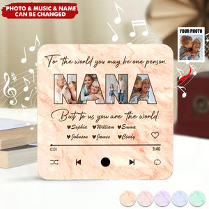 Custom Photo Mom To Me You Are The World Personalized Music Fridge Magnet