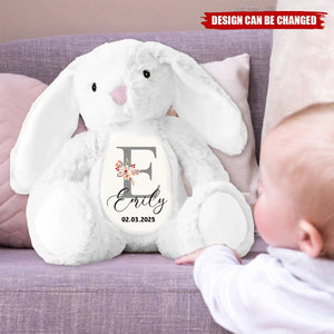 New Baby Baby Shower - Personalized Soft Toy Bunny