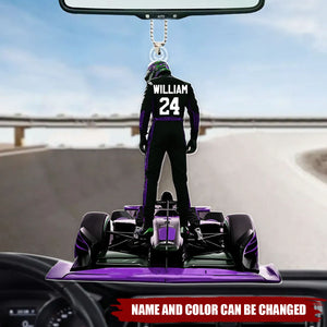 Racing Car Lover Custom Name Ornament , Personalized Gift For Racing Car Lover