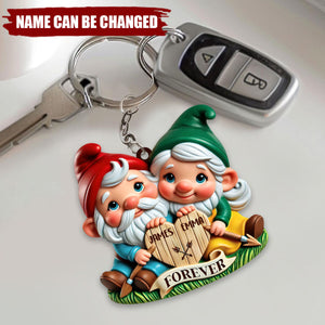 Forever Love Dwarf Holding Sign - Personalized Acrylic Keychain