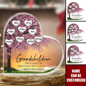 Grandchildren Fill A Space In My Heart - Personalized Acrylic Plaque, Spring Decor Mothers Day Gifts for Grandma