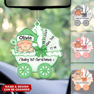 Baby Stroller Baby First Christmas - Personalized Acrylic Car Ornament