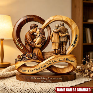 Custom 50th Wedding Anniversary Acrylic Block, 50th Golden Wedding Gift For Parents/ Grandparents