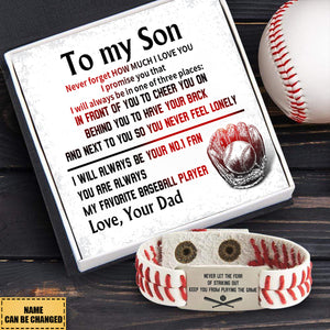 Personalized Baseball Bracelet - Baseball - To My Son - From Dad - How Much I Love You