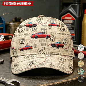 Custom Car Photo Route 66 For Car Lover Classic Cap