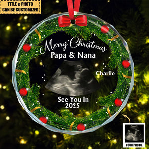 See You In Next Year - Personalized Glass Photo Ornament