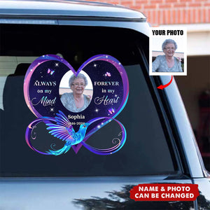 Personalized Memorial Photo Decal - Always On My Mind Forever In My Heart