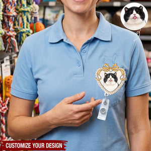 Custom Photo Acrylic Badge Reel - Personalized Birthday Gifts For Dog Cat Lovers