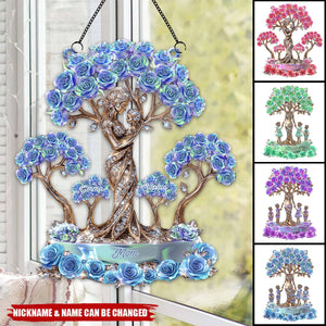 The Love Between Mother And Her Kids - Personalized Window Hanging Suncatcher Ornament