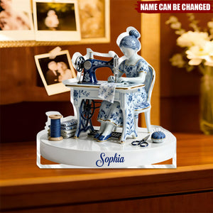 Love Sewing - Personalized Custom Shaped Squared Acrylic Plaque