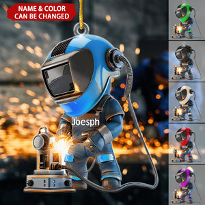 Working Welder Personalized Christmas Ornament, Gift For Welder