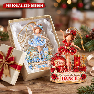 Personalized Ballerina Ornament, Custom Name Dance Christmas Keepsake