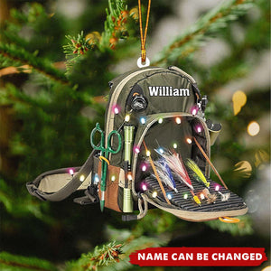 Personalized Fishing Backpack Ornament - Fishing Lovers Gift