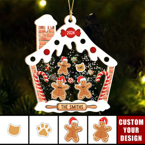Personalized Gingerbread House Family Shaker Ornament Christmas Gift