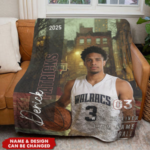 Any Photo, Name, School... - Personalized Football Blanket