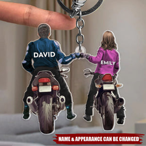 Personalized Gifts For Couple Keychain Biker Couple
