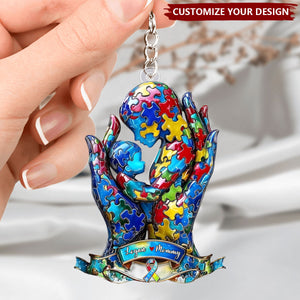 Mom And Kid - Personalized Autism Awareness Acrylic Keychain