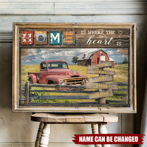 Custom Personalized Family Poster - Home Is Where The Heart Is