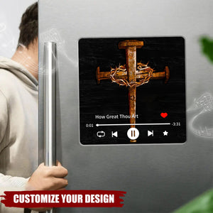 1 Cross 3 Nails Easter Christian Cross Personalized Music Fridge Magnet