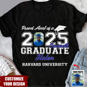 Personalized Proud Mom Dad - Family Of Senior Graduation Class Of 2025 T-Shirt