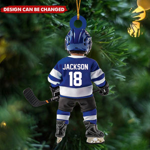 Personalized Kid Ice Hockey Ornament Hockey Player Gifts