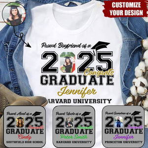Personalized Proud Mom Dad - Family Of Senior Graduation Class Of 2025 T-Shirt
