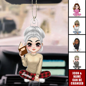 Personalized Girl Loves Books Reading Ornament - Birthday Gift Idea For Daughter, Granddaughter