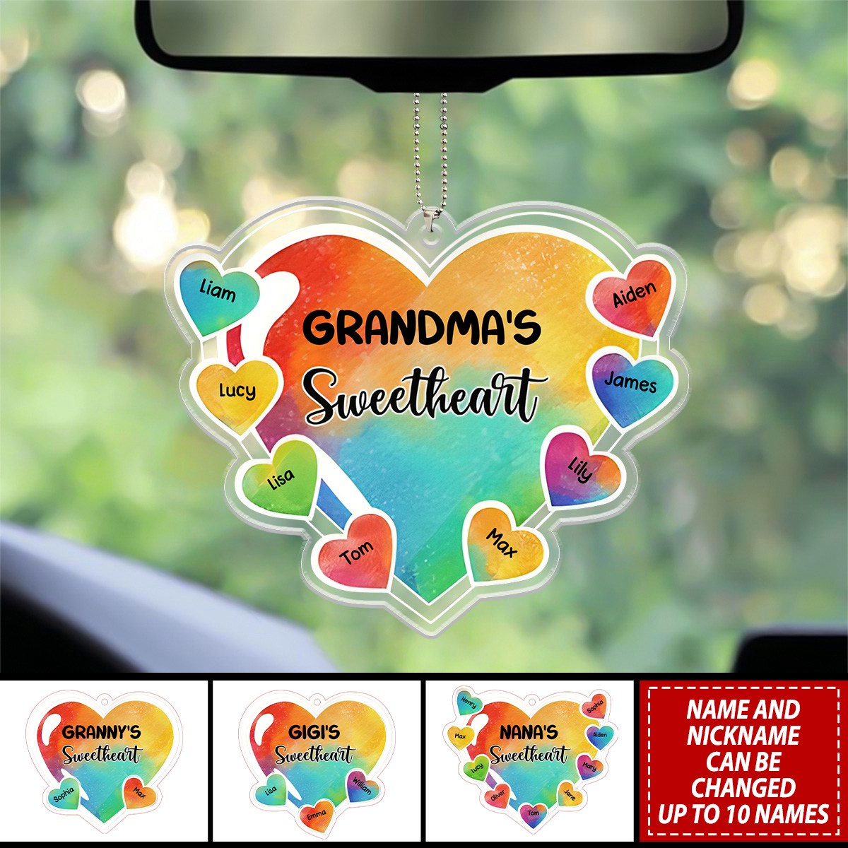 Grandma's Sweetheart With Grandchildren - Personalized Grandma Ornament