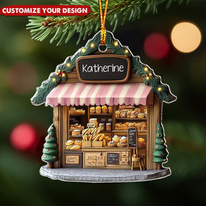 Custom Name Bakery - Personalized Acrylic Christmas Ornament, Gift For Baking Lover