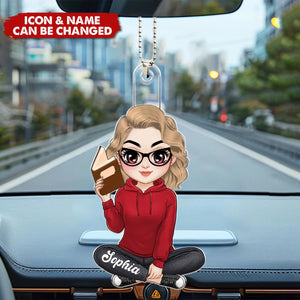 Personalized Girl Loves Books Reading Ornament - Birthday Gift Idea For Daughter, Granddaughter