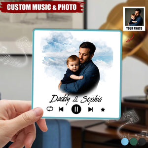 Watercolor Sticker Photo Personalized Music Fridge Magnet