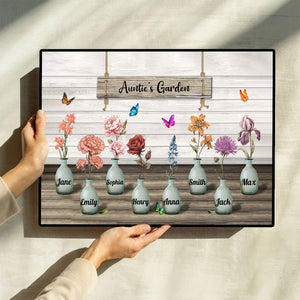 Grandma‘s Garden Birth Month Flowers Pots Personalized Poster, Mother's Day Gift For Grandma, Mom, Auntie