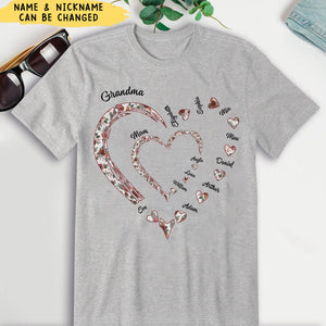 Mommy's Sweethearts - Family Personalized Custom Unisex T-shirt - Gift For Grandma
