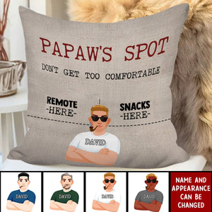 Father's Day Gift Grandpa's Spot - Personalized Pocket Pillow