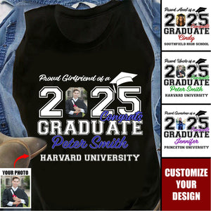 Personalized Proud Mom Dad - Family Of Senior Graduation Class Of 2025 T-Shirt