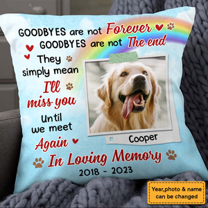 Personalized Pet Memorial Until We Meet Again Photo Pillow