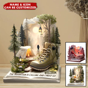 The Mountain Is Calling And I Must Go - Personalized Camping Acrylic Plaque