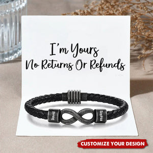 Personalized Couple names Leather Bracelet