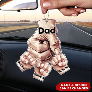 Gift For Father And Kids Ornament  - Personalized Acrylic Car Ornament